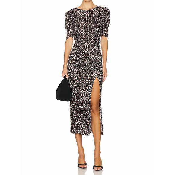 NEW FREE PEOPLE briella midi dress in black combo - Picture 1 of 2